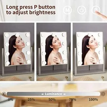 Hompoem Vanity Mirror with Touch Control and Lights