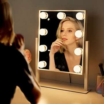 Hompoem Vanity Mirror with Touch Control and Lights