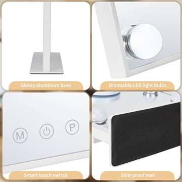 Hompoem Vanity Mirror with Touch Control and Lights
