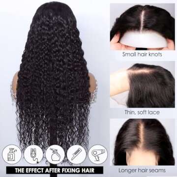 Alibeauty 13x4 HD Transparent Lace Front Wigs Human Hair Pre Plucked Hairline with Baby Hair 180 Den...