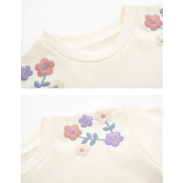 BINIDUCKLING Toddler Floral Sweatshirt Girls 2T