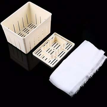 Mangocore Tofu Press Mould DIY Homemade Tofu Maker Pressing Mold Kit + Cheese Cloth Kitchen Tool tofu Mold