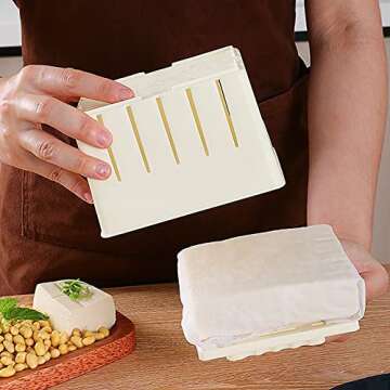 Mangocore Tofu Press Mould DIY Homemade Tofu Maker Pressing Mold Kit + Cheese Cloth Kitchen Tool tofu Mold