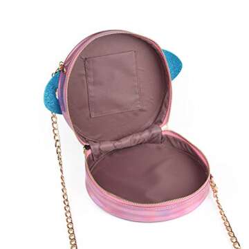 LUI SUI-Stunning Parent-child Circular planet party bag women Bestie handbag laser planet orbit bag cute shoulder bag C54 (Parent, Pink)