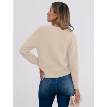 Caracilia Cardigan Sweaters for Women Cropped Open Front Tweed Knit Button Down Dressy Casual Jacket 2025 Spring Outwear Apricot Small