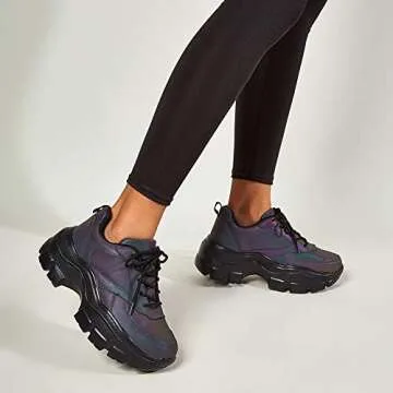 LUCKY STEP Women Chunky Platform Sneakers in Neon Colors
