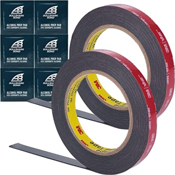 Bullshark Bond Black 3M Heavy Duty Double Sided Tape for Seamless Bonding, 15 Feet Long