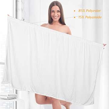 Tigeen 8 Pcs Spa Wraps for Women Bath Spa Wrap Spa Robes with Adjustable Closure and Elastic Top Lightweight Spa Robe (White,Medium)