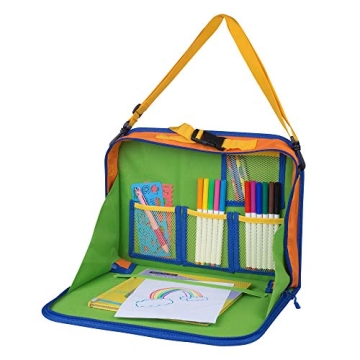 Ultimate Kids Car Organizer - Backseat Desk with Tablet Holder & Kick Mats for Road Trips