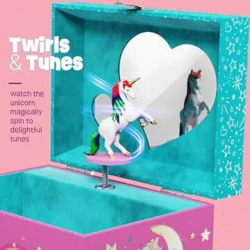Pretty Me Unicorn Musical Jewelry Box for Kids - Unicorn Gifts for Little Girls, Toddlers, Ages 3-8, Best Young Princess Unicorn Toys Gift for 3, 4, 5, 6, 7, 8 Year Old Girl - Christmas Ideas - Music