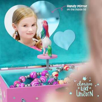 Pretty Me Unicorn Musical Jewelry Box for Kids - Unicorn Gifts for Little Girls, Toddlers, Ages 3-8, Best Young Princess Unicorn Toys Gift for 3, 4, 5, 6, 7, 8 Year Old Girl - Christmas Ideas - Music