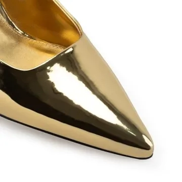heelchic Gold Slingback Kitten Heels for Women Stylish Comfortable