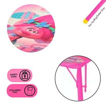Trolls 3 Piece Table and Chair Set for Kids