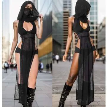 Milelook Gothic Sheer Dress for Rave & Festivals