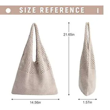 Stylish LUI SUI Crochet Mesh Tote Bag for Summer