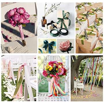 Light Blue Satin Ribbon 3/8 Inches x 25 Yards, Solid Color Fabric Ribbon for Gift Wrapping, Crafts, Hair Bows Making, Wreath, Wedding Party Decoration and Sewing Projects