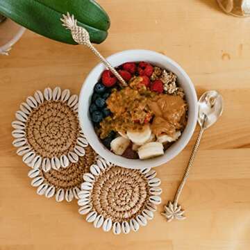 SiennaFox Brass Tropical Spoons - Elegant Dining Essentials