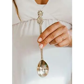 SiennaFox Brass Tropical Spoons - Elegant Dining Essentials