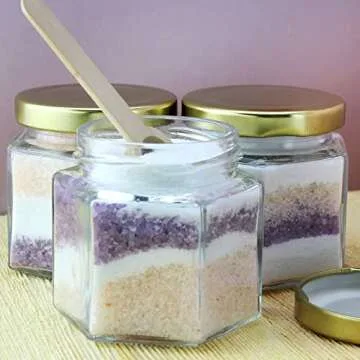 Cornucopia 4-Ounce Hexagon Glass Jars (12-Pack), One Dozen 4 Oz Hex Jar Bulk for Party Favors, Preserves, Spices & Kitchen Storage