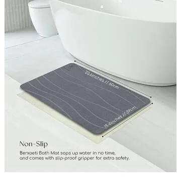 Ultra Quick Drying Stone Bath Mat for Allergy-Friendly Comfort
