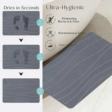 Ultra Quick Drying Stone Bath Mat for Allergy-Friendly Comfort