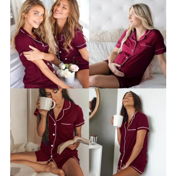 SWOMOG Women's Short Sleeve Pajama Set - Luxurious Comfort