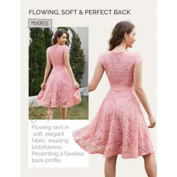 MUADRESS Women's Lace Cocktail Wedding Party Dress