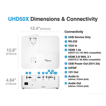 Optoma UHD50X 4K Projector with 240Hz Refresh Rate