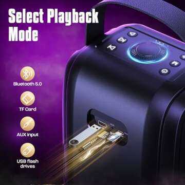 W-KING 180W Peak Party Loud Bluetooth Speaker Portable Wireless Outdoor Boom Box/4 Drivers with 2*Subwoofer/HD Huge 105dB Pulse Natural Deep Bass Tube, 80W IPX5 Big Large Speaker/24H/EQ/U-Disk/TF/AUX