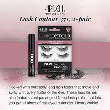 Ardell Lash Contour 371 Outer Volume Dramatic Eye-Elongating Effect with DUO Line It Lash It Adhesiv...