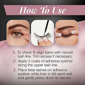 Ardell Lash Contour 371 Outer Volume Dramatic Eye-Elongating Effect with DUO Line It Lash It Adhesive Black, 2 Pairs