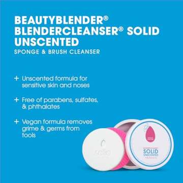 Beautyblender® | Blendercleanser® Solid Unscented Makeup Sponge & Brush Cleanser + Silicone Scrub ...