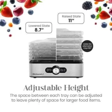 Elite Gourmet Food Dehydrator with Stainless Steel Trays