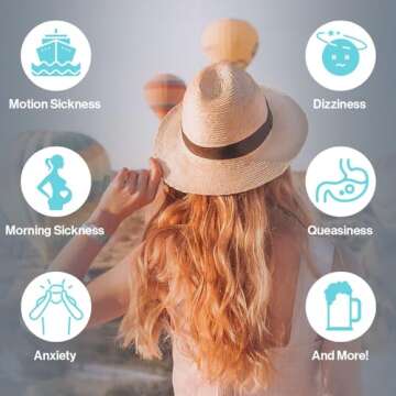 Blisslets Acupressure Relief Band - Edith Duo (Large) - Stylish Wellness Bracelets for Queasiness Re...