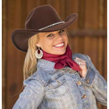 Classic Felt-Western-Cowboy-Cowgirl-Hats for Women-Men Fedora-Jazz-Hat with Band(Lagre)