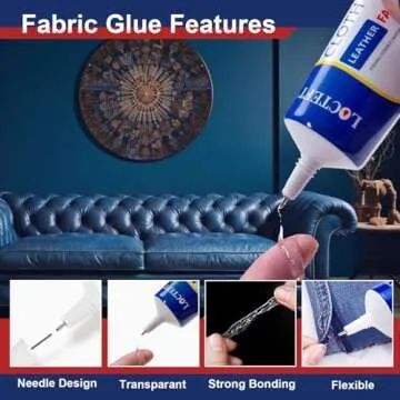 Clear Permanent Fabric Glue - Strong, Washable, No-Sew Liquid Stitch Fabric Glue for Crafts and Repairs