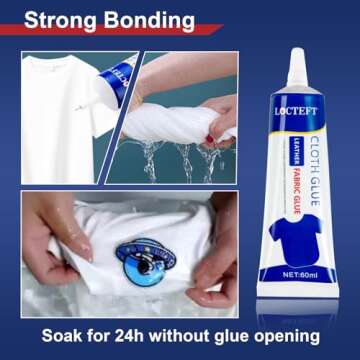 Clear Permanent Fabric Glue - Strong, Washable, No-Sew Liquid Stitch Fabric Glue for Crafts and Repairs