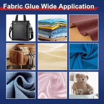 Clear Permanent Fabric Glue - Strong, Washable, No-Sew Liquid Stitch Fabric Glue for Crafts and Repairs