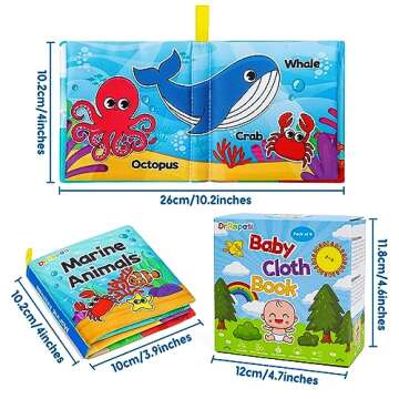 Dr.Rapeti Soft Cloth Books for Baby - 8 Educational Themes  Crinkle Washable Gift