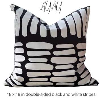 AYAY Modern Black and White Pillow Covers 18x18 Set