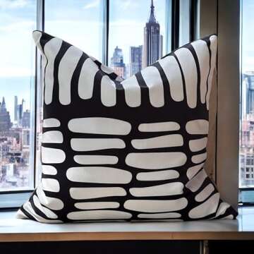 AYAY Modern Black and White Pillow Covers 18x18 Set