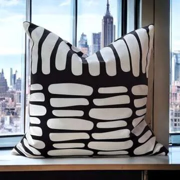 AYAY Modern Black and White Pillow Covers 18x18 Set