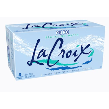 LaCroix Sparkling Water, Pure - 12 Fl Oz (Pack of 8) Refreshment