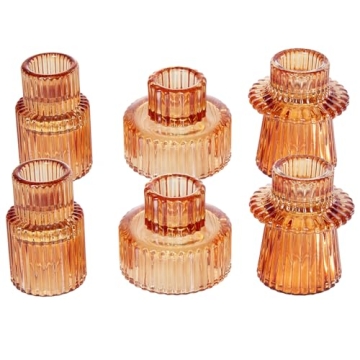 BEZURA Tealight Candle Holder - Versatile Taper Glass Candlestick Holders for Weddings and Home Deco...
