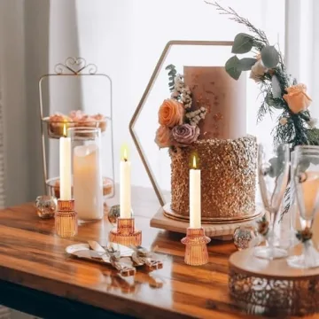 BEZURA Elegant Taper Glass Candle Holders for Centerpiece