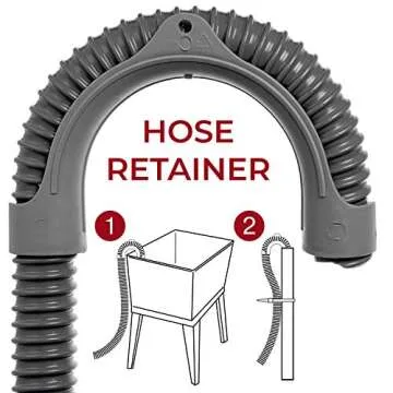 dokaworld Universal Washing Machine Drain Hose - 10 Ft Drain Hose - Corrugated and Flexible Washer Drain Hose - Installation Washer Hose Drain Replacement - Reinforced Washer Hoses with Clamp