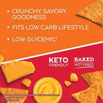 Atkins Nacho Cheese Protein Chips, 4g Net Carbs, 13g Protein, Gluten Free, Low Glycemic, Keto Friendly, 12 Count