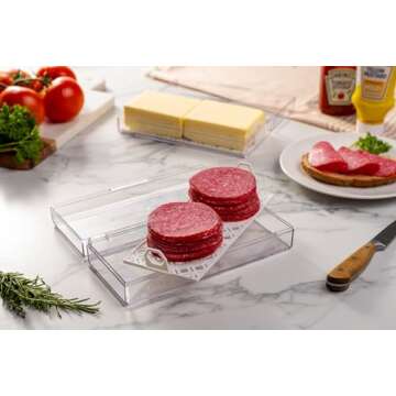 Pikanty Deli Keeper | Fridge Storage Container with Hinged Lid and Removable Tray | Small Cold Cuts Organizer | Dishwasher Safe | Made in USA