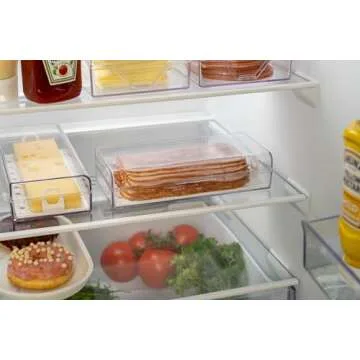 Pikanty Deli Keeper | Fridge Storage Container with Hinged Lid and Removable Tray | Small Cold Cuts Organizer | Dishwasher Safe | Made in USA