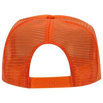 OTTO Orange High Crown Trucker Hat - Adjustable & Stylish